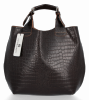 Kožené kabelka shopper bag Vittoria Gotti čokoládová VG804